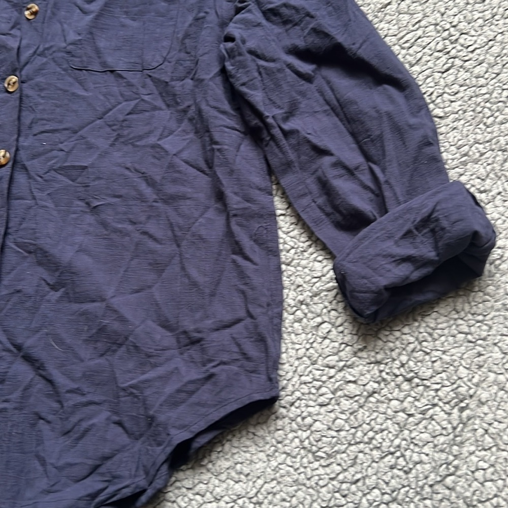 NWT Hotouch Womens Cotton Button Down Casual Long Sleeve Loose Collared Shirt - Picture 5 of 8